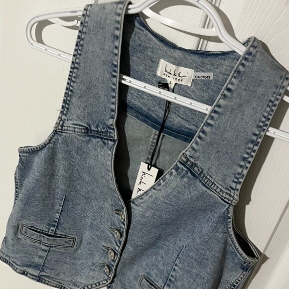 Nicole Miller Denim Style Vest - Picture 3 of 11